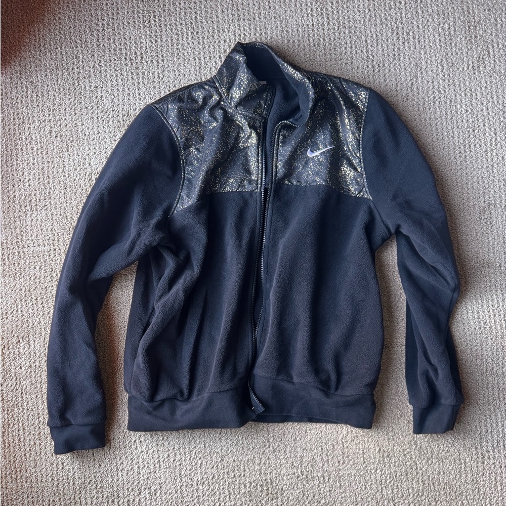 Nike Black and Gold Fleece Jacket
